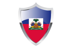 Haiti Flag with Medieval Heater Shield flag