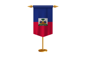 Haiti Flag Illustration with Stand flag