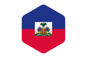 Haiti Flag Rounded Hexagon Shape flag