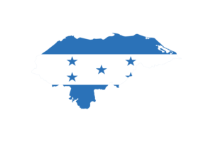 Honduras Map with Flag flag