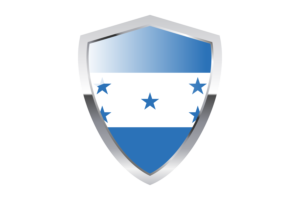 Honduras Flag with Pointed Triangular Shield flag