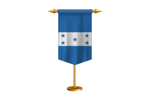 Honduras Flag Illustration with Stand flag
