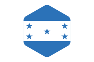 Honduras Flag Rounded Hexagon Shape flag
