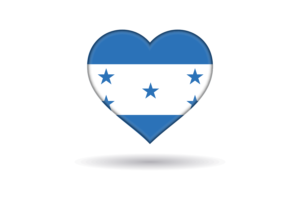 Love of Honduras Heart Shape flag