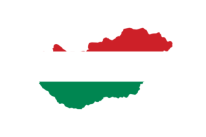 Hungary Map with Flag flag