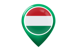 Hungary Flag Map Pin Icon flag