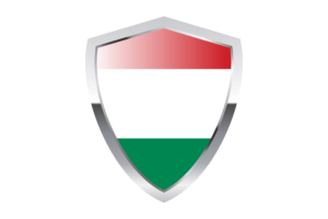 Hungary Flag with Pointed Triangular Shield flag