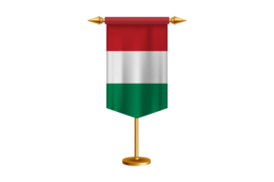 Hungary Flag Illustration with Stand flag