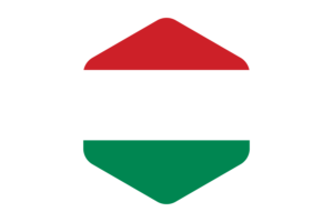 Hungary Flag Rounded Hexagon Shape flag