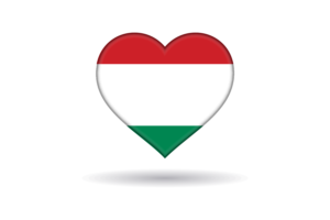 Love of Hungary Heart Shape flag