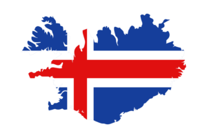 Iceland Map with Flag flag