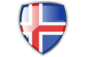 Iceland Flag Couche Heraldic Shield flag