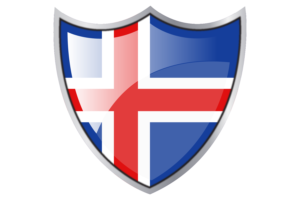 Shield with Flag of Iceland flag