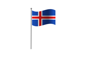 Waving Flag of Iceland flag