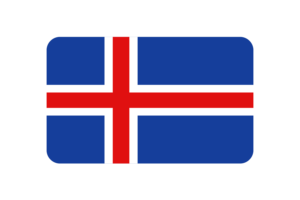 Iceland Flag Triangle Rounded Shape flag