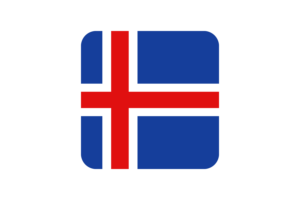 Iceland Flag Square Rounded Shape flag