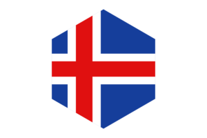 Iceland Flag Hexagon Shape flag