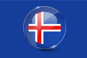Iceland Flag Glossy Round Button flag