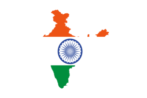 India Map with Flag flag