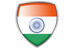 India Flag Couche Heraldic Shield flag