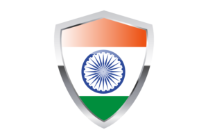 India Flag with Pointed Triangular Shield flag