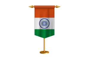 India Flag Illustration with Stand flag