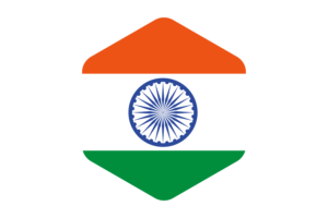 India Flag Rounded Hexagon Shape flag