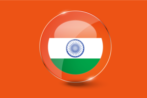 India Flag Glossy Round Button flag