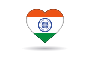 Love of India Heart Shape flag