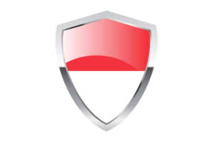 Indonesia Flag with Pointed Triangular Shield flag