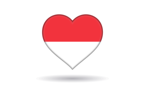 Love of Indonesia Heart Shape flag