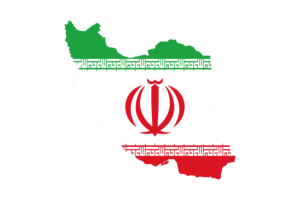 Iran Map with Flag flag