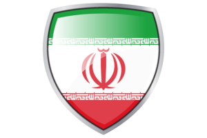 Iran Flag Couche Heraldic Shield flag