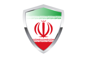 Iran Flag with Pointed Triangular Shield flag