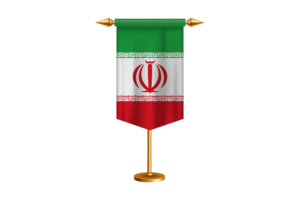 Iran Flag Illustration with Stand flag