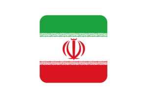 Iran Flag Square Rounded Shape flag