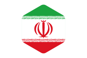 Iran Flag Rounded Hexagon Shape flag
