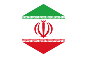 Iran Flag Hexagon Shape flag