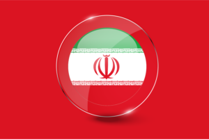 Iran Flag Glossy Round Button flag