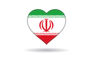 Love of Iran Heart Shape flag