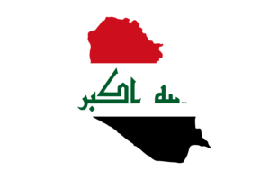 Iraq Map with Flag flag