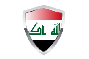 Iraq Flag with Pointed Triangular Shield flag