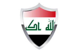 Iraq Flag with Medieval Heater Shield flag