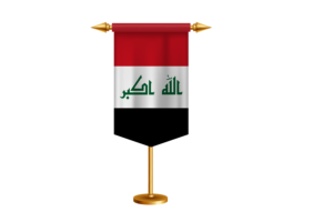 Iraq Flag Illustration with Stand flag