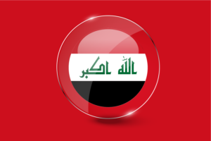 Iraq Flag Glossy Round Button flag