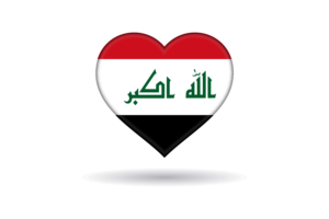 Love of Iraq Heart Shape flag