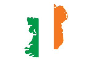 Ireland Map with Flag flag