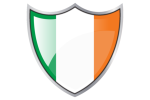 Shield with Flag of Ireland flag