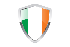 Ireland Flag with Pointed Triangular Shield flag