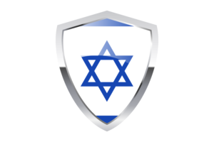 Israel Flag with Pointed Triangular Shield flag